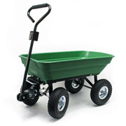 Carrello da giardino manuale capacità 125 litri 350 kg rimorchio ribaltabile carriola 16_0002564