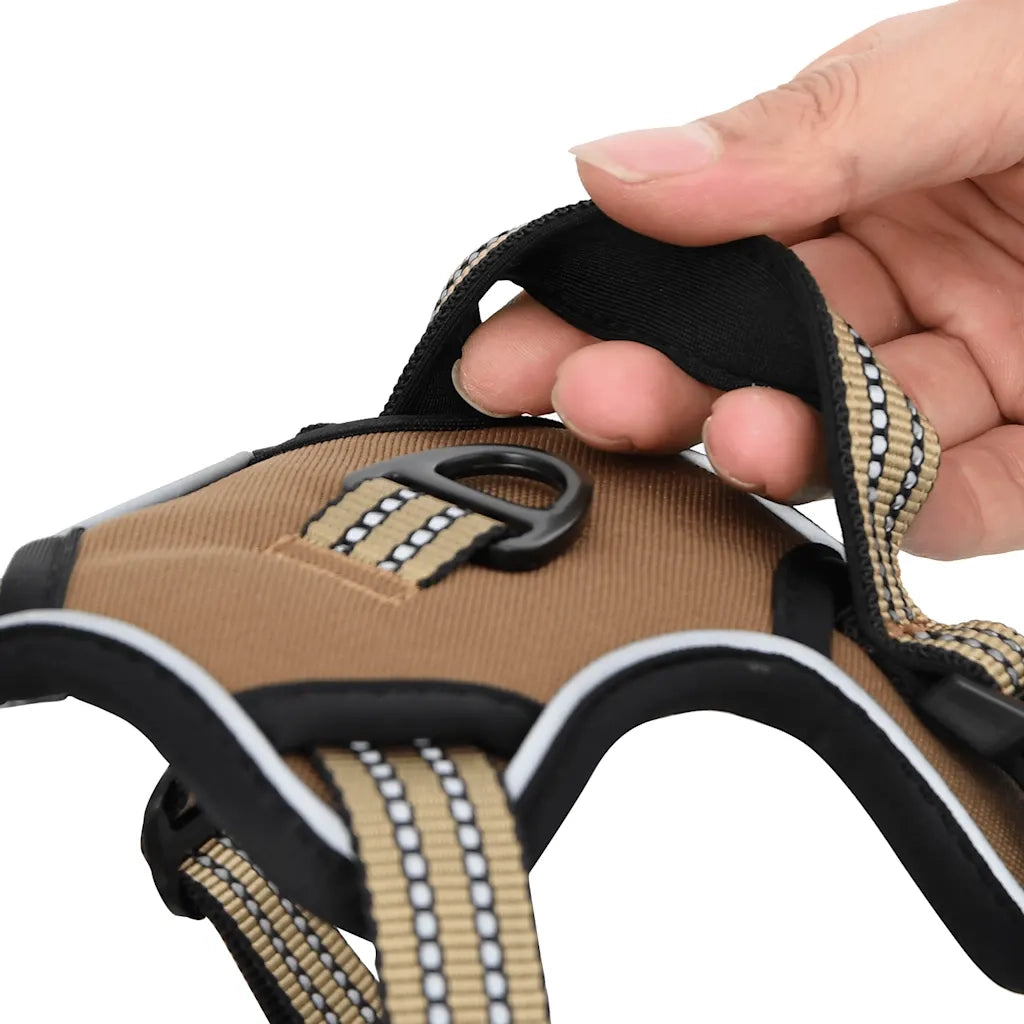 vidaXL Pettorina Cani con Strisce Riflettenti Regolabile Marrone XL
