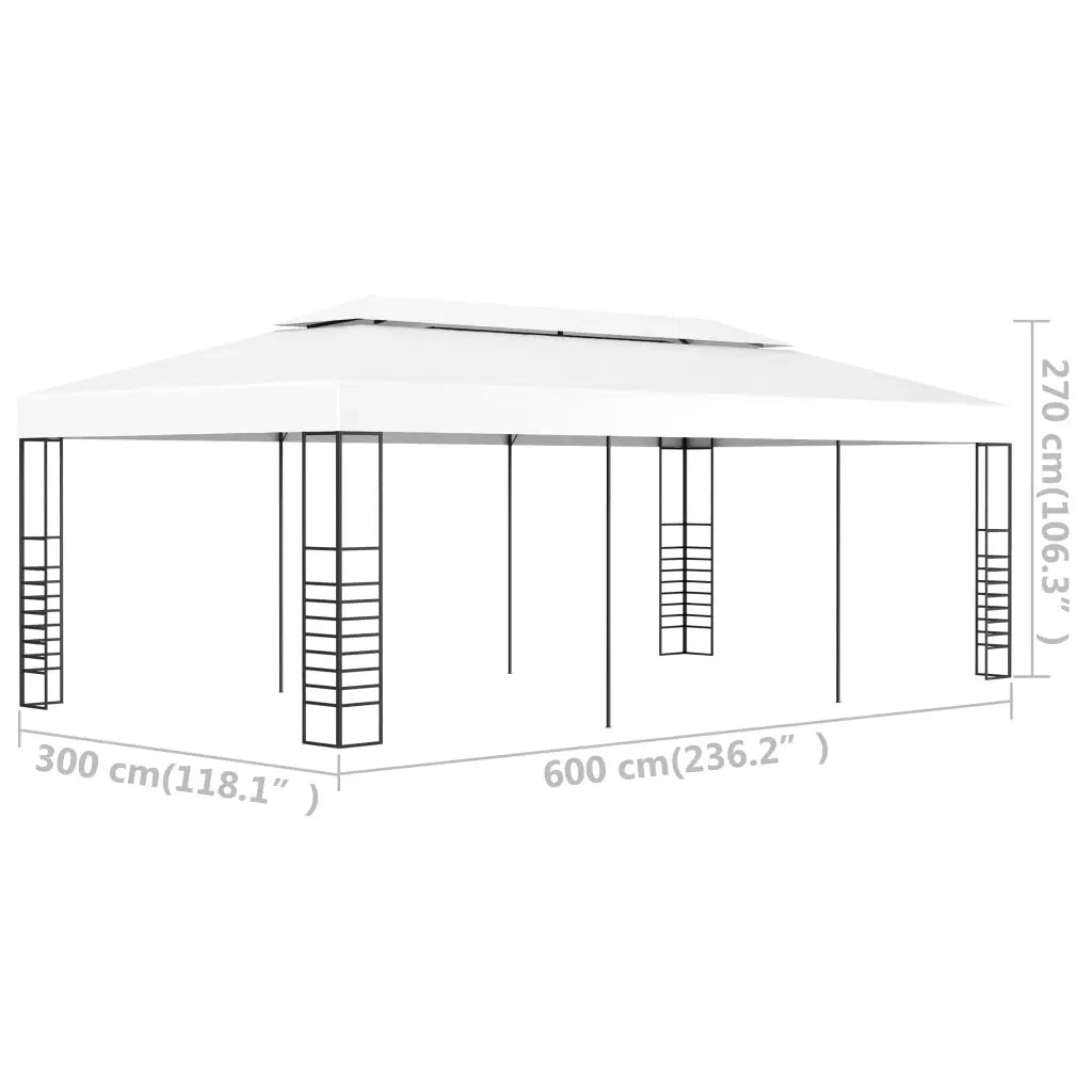Tenda Gazebo 6x3 m Bianco 47957