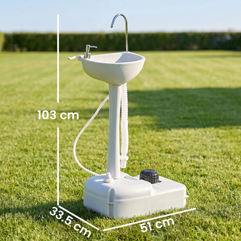 Lavabo Portatile con Ruote ¨C zephmum ¨C Serbatoio Acqua 17L, 51x33.5x103cm