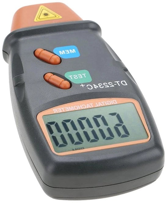 Contatore di rotazioni digitale + Contatore di rotazioni senza contatto Mini LCD Contatore di fototraje Raggio di velocità 25 RPM-99999 RPM