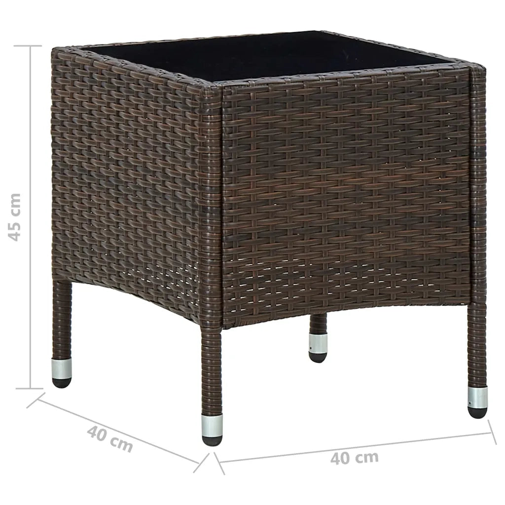 Tavolo da Giardino | Tavolino da esterno Marrone 40x40x45 cm in Polyrattan