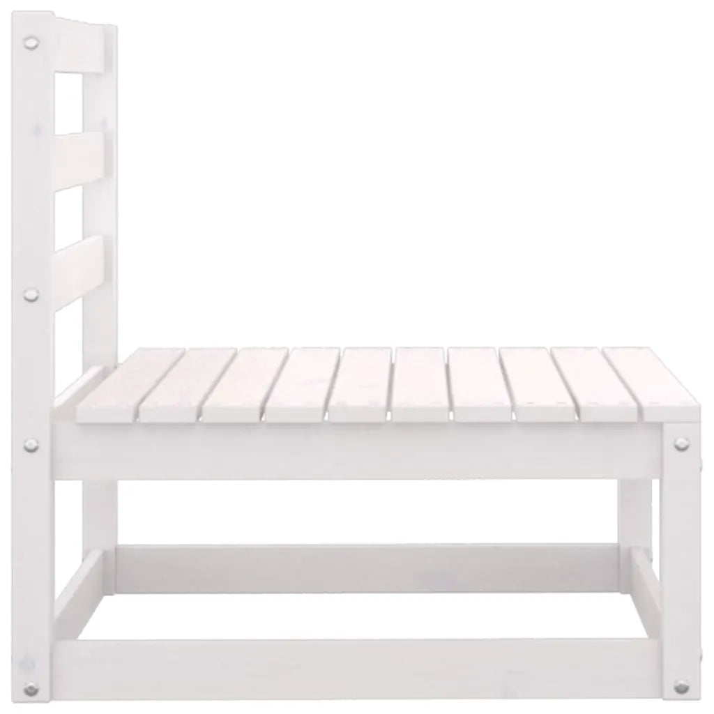 Salotto da Giardino-Set Divani da Giardino2 pz Cuscini Bianchi Massello di Pino 793312