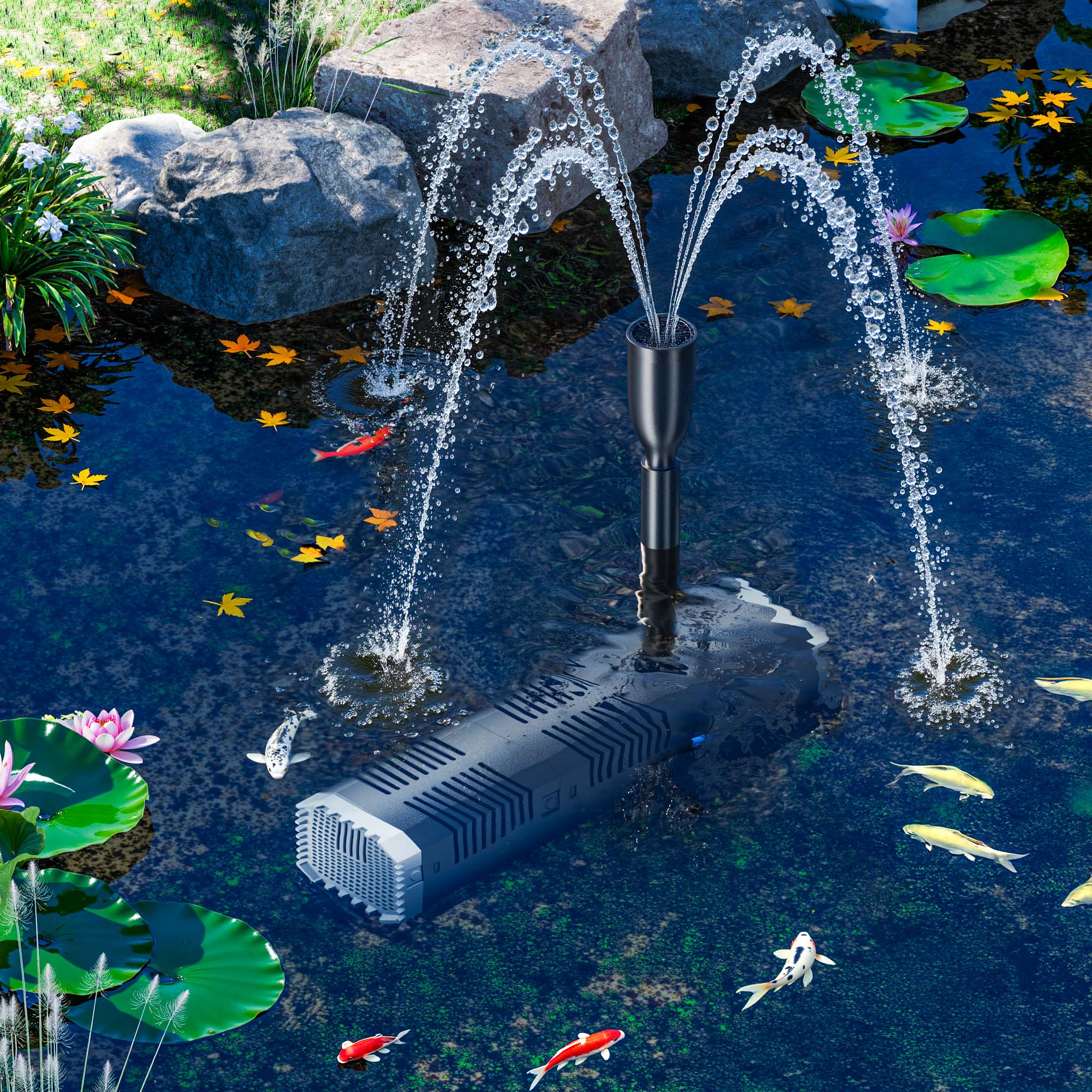 CHJ-1503 ECO Pompa da fontana con spugna filtrante 1500l/h 25 W Laghetto Stagno