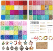 Kit di Sierade per Bambini - 2mm 3mm 4mm Perle di Vetro con Alfabeto e Hanger - Kit DIY