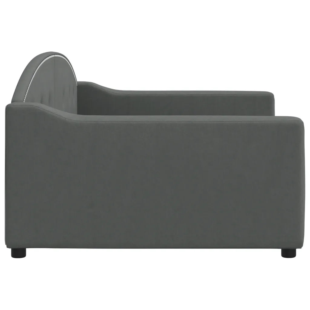 Letto da Giorno Grigio Scuro 100x200 cm in Tessuto