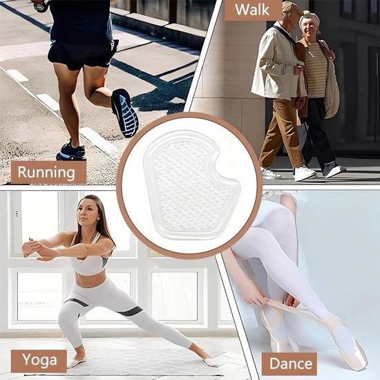 Inlegzoli anti-slip con tecnologia assorbente shock con cuscinetto soffice e supporto siliconico morbido