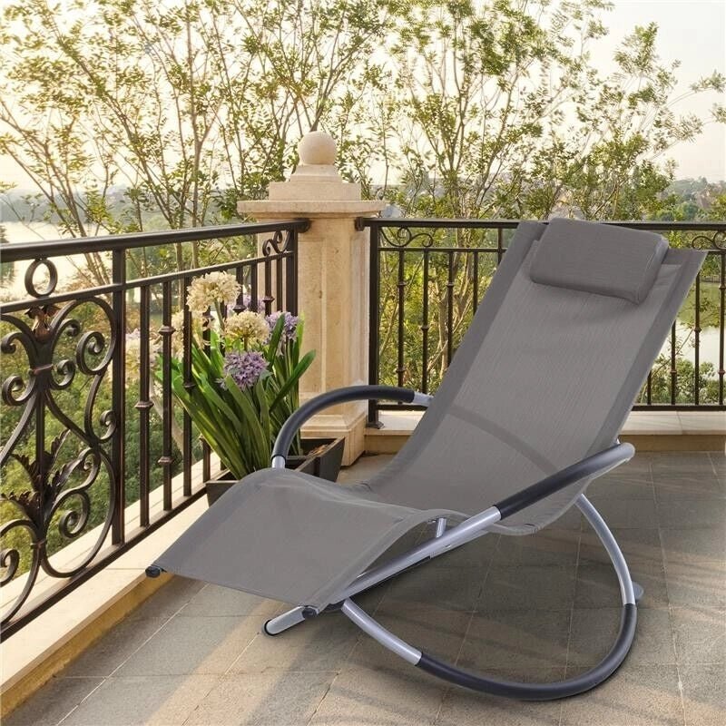 SEDIA A DONDOLO IN TEXILENE ZERO-GRAVITY 154 X 80 X 84 CM GRIGIO