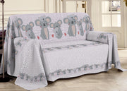 Telo Arredo Multiuso Linea Pensieri Delicati In Cotone Disegno Koala Family - Matrimoniale - Rosa