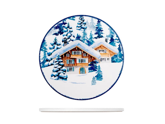 Sottopentola Natalizio in Ceramica Casa Innevata