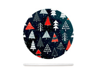 Sottopentola Natalizio in Ceramica Alberi fondo blu