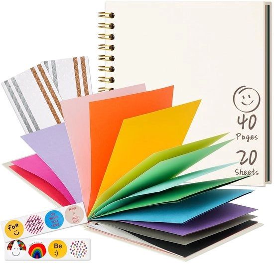 Album fotografico DIY creativo per bambini 20,5 x 20,5 cm - 40 pagine colorate