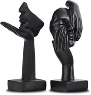 Decorazione Interna Accent Art Ritratto di Donna Statua da Collezione per Soggiorno Moderno Libreria Decorazione in Nero Set a Due Pezzi...