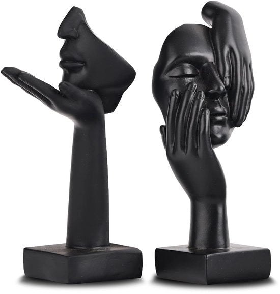 Decorazione Interna Accent Art Ritratto di Donna Statua da Collezione per Soggiorno Moderno Libreria Decorazione in Nero Set a Due Pezzi...