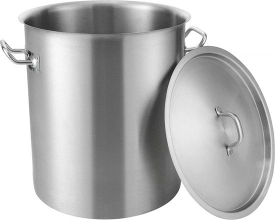 Pentola da Cucina in Acciaio Inossidabile - 39,7L - Adatta per Induzione - Contenitore di Rifornimento Grande Capacità