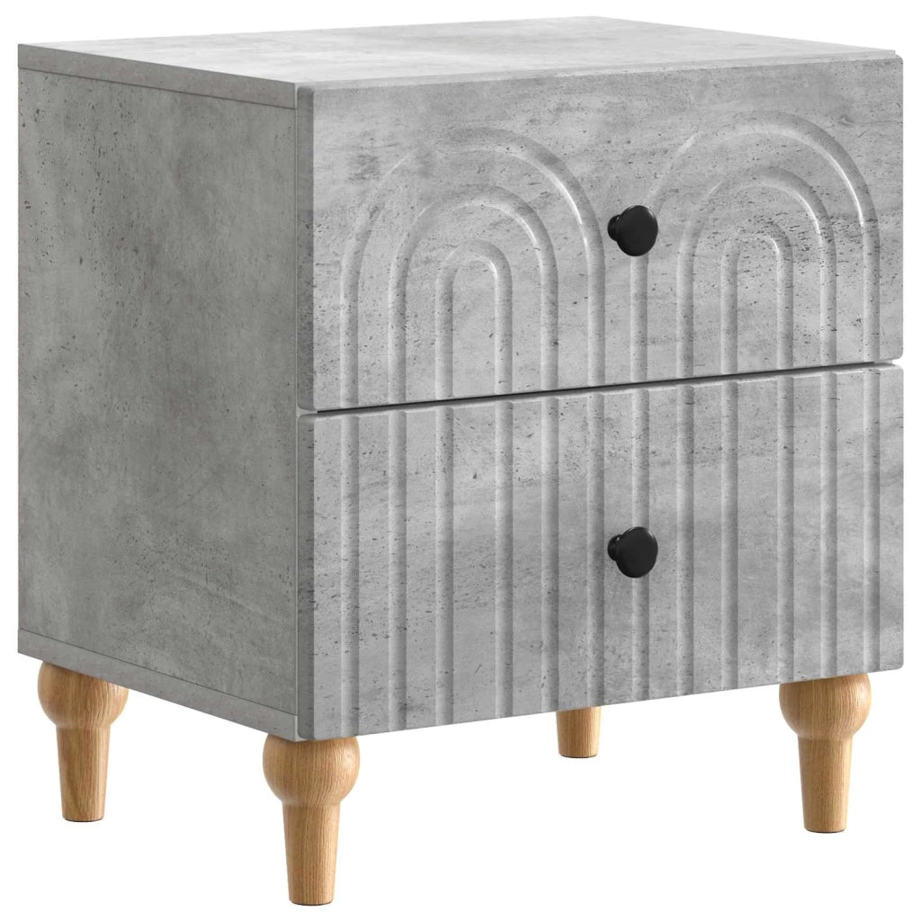 Armadio da Notte 2 pz Grigio Cemento 43 x 34,5 x 48 cm 894072