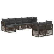 Set Divano da Giardino 9 pcs Grigio polyrattan 3434363