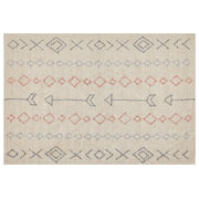 Tappeto in cotone beige 140 x 200 cm minimalista fatto a mano motivo geometrico soggiorno camera da letto