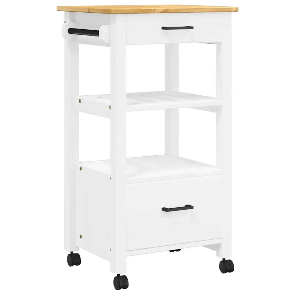 Carrello da Cucina-Scaffale per Cucina MONZA 48x40x88,5 cm in Legno Massello di Pino 370402