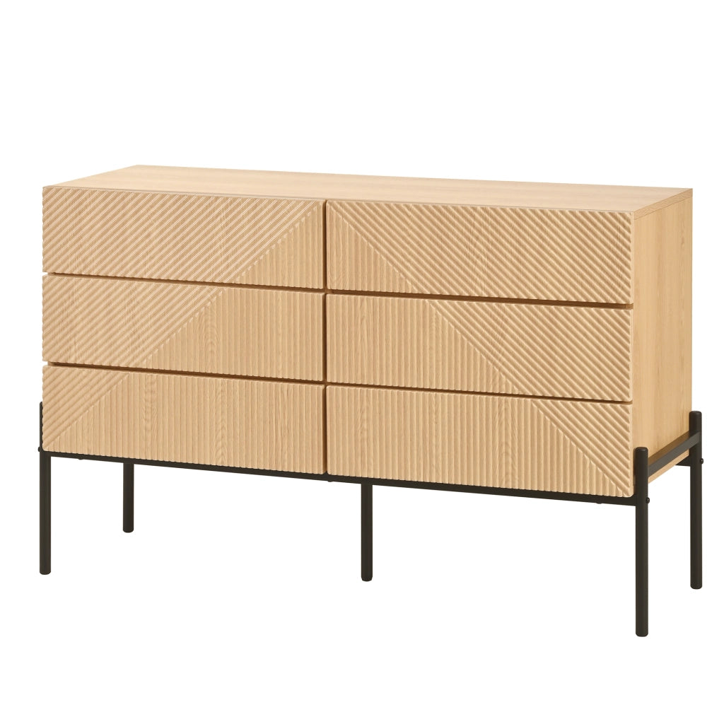 Credenza con 6 Cassetti Multifunzionale ¨C Xylo ¨C Effetto 3D, Soggiorno e Sala da Pranzo