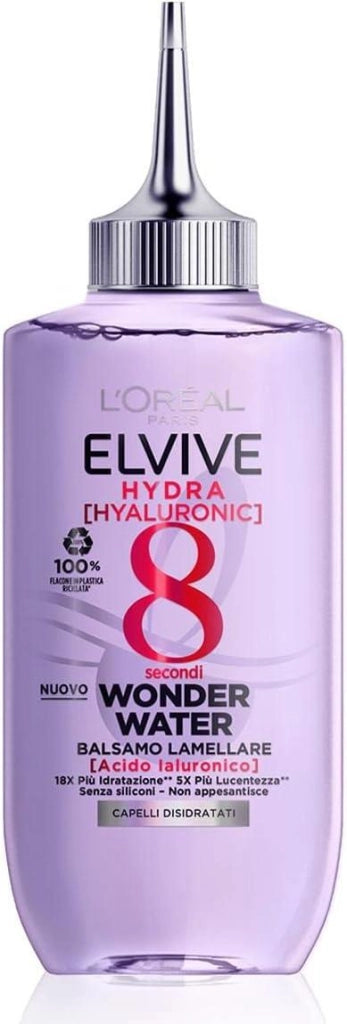L'ORÉAL PARIS BALSAMO 2 CONFEZIONI LAMELLARE WONDER WATER HYDRA HYALURONIC PER DARE LUCENTEZZA A CAPELLI DISIDRATATI 200 ML