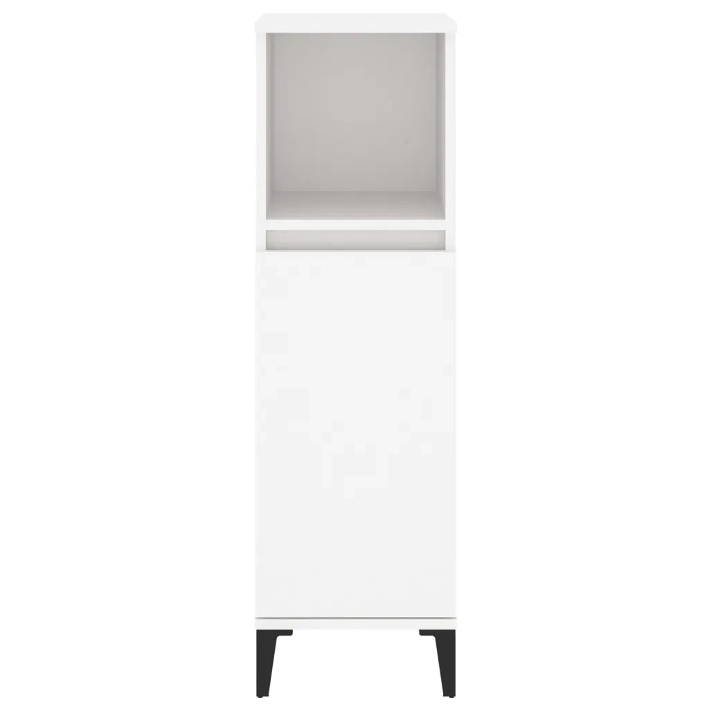 Armadietto da Bagno Bianco 30x30x100 cm in Legno Multistrato 819812