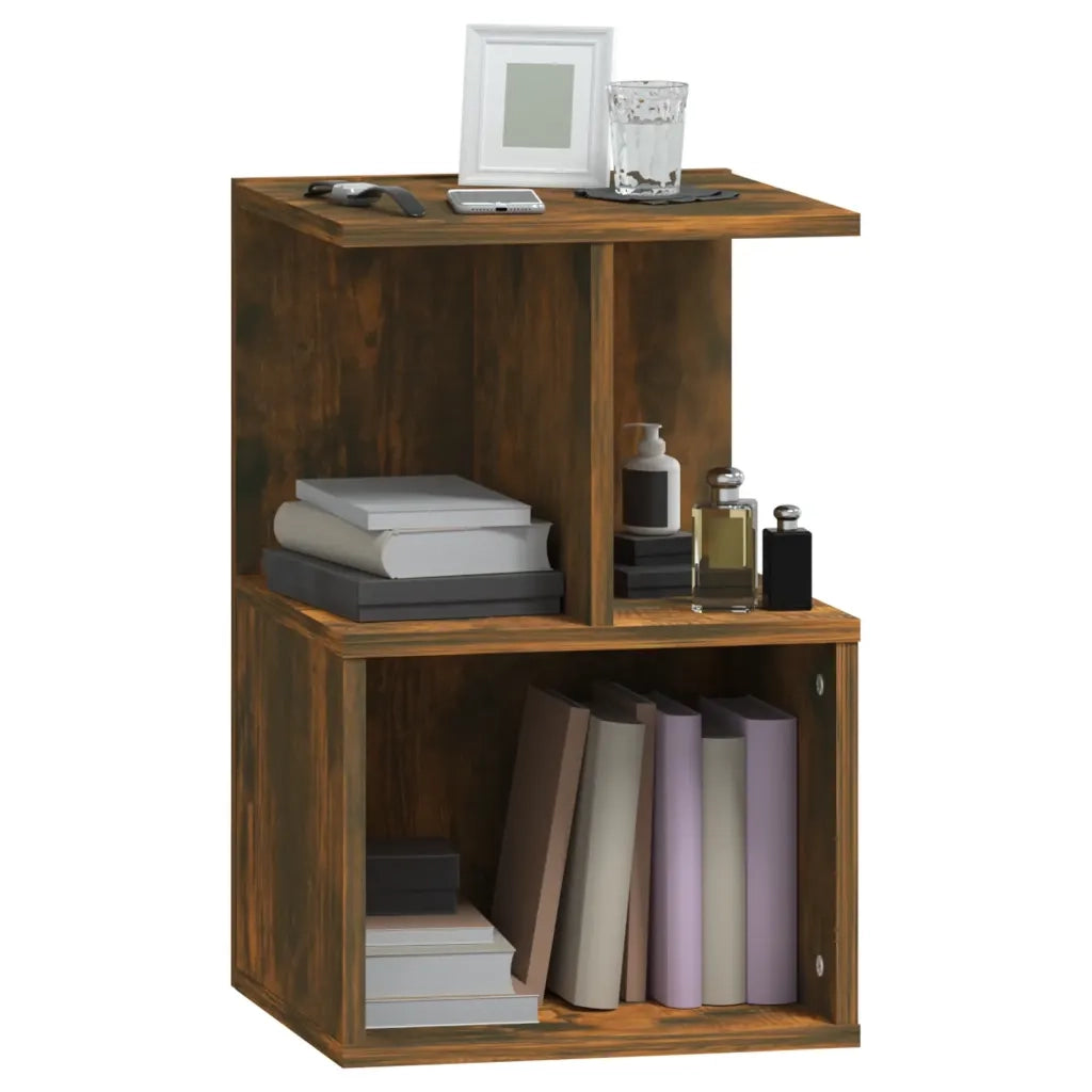 Comodini 2 pz Rovere Fumo 35x35x55 cm in Legno Multistrato 815184