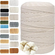 Corda di Macramè in Cotone 2 mm x 220 m per Decorazione di Natale e Fiori in Muratura - Beige
