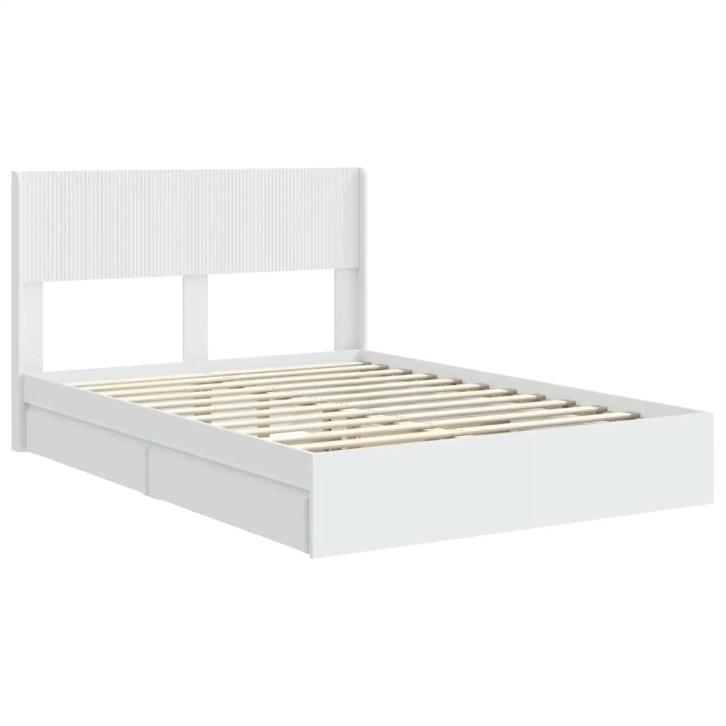 Struttura del letto con stoccaggio e testata Bianco 3414365