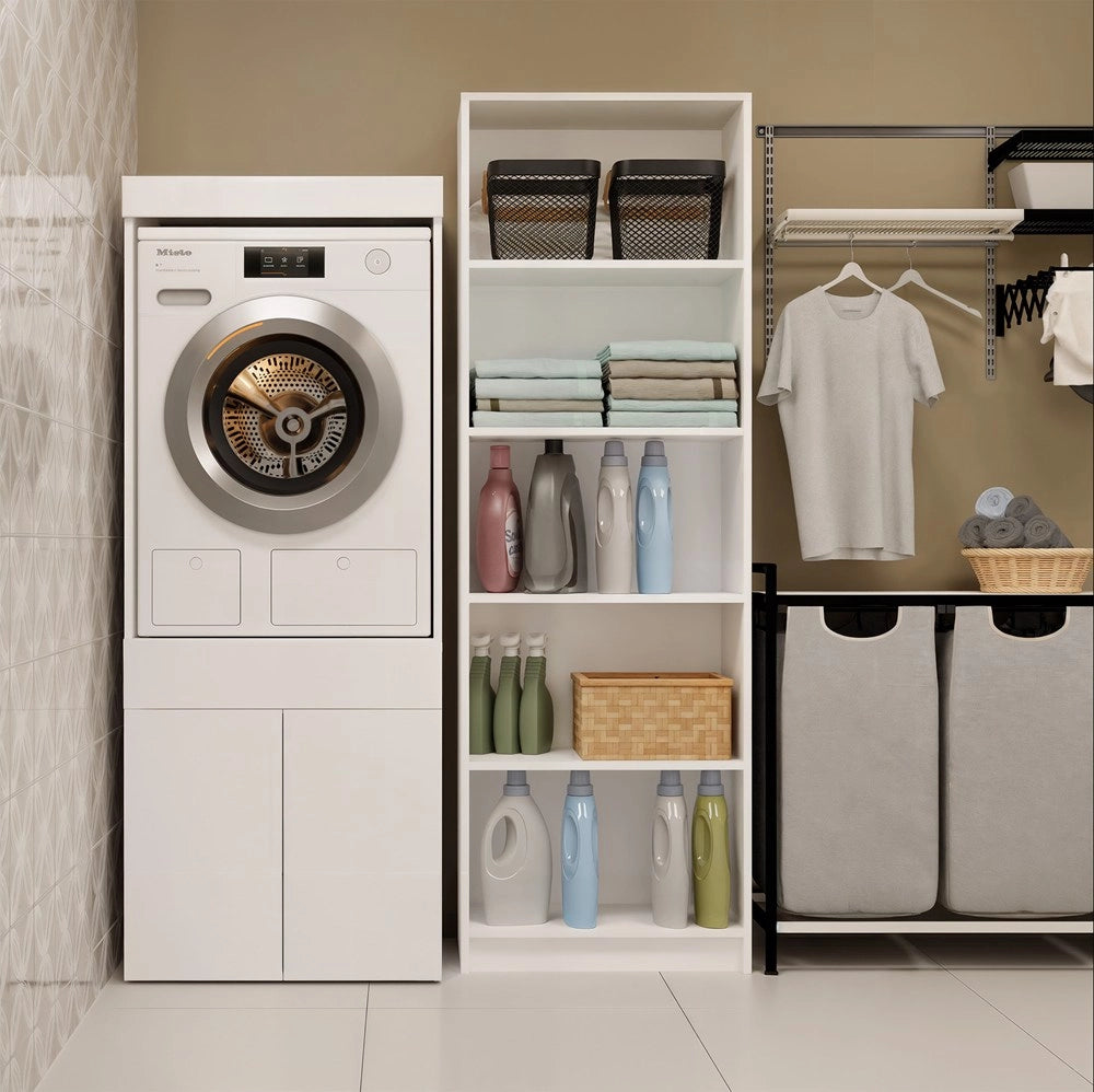 Mobile bagno per lavatrice o asciugatrice POLA twin 1s bianco scaffale cassetto