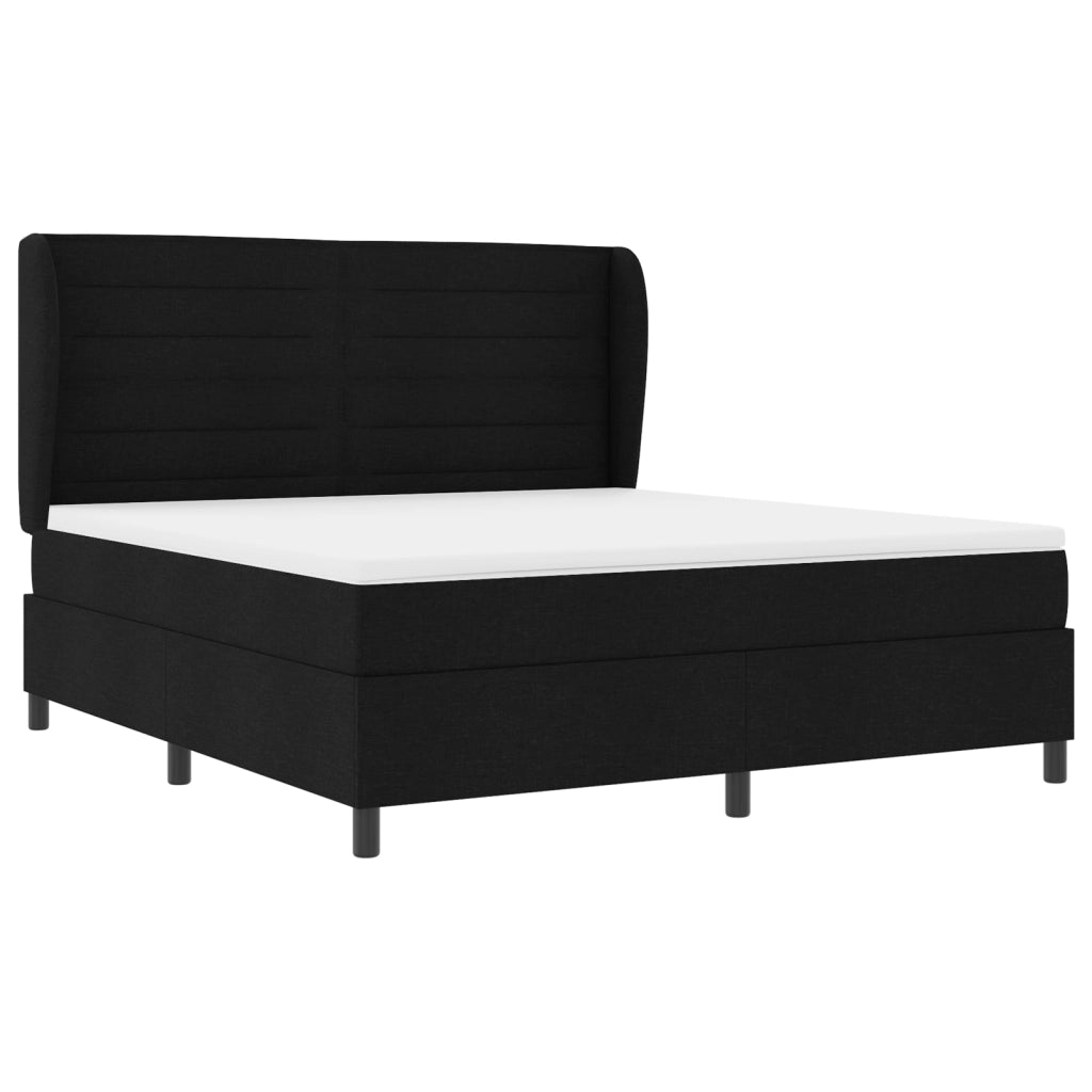 Letto a doghe  con materasso Nero 180x200 cm Tessuto