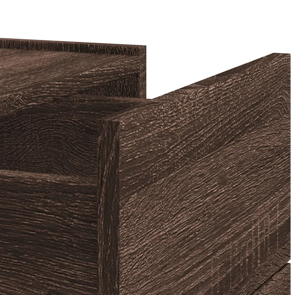 vidaXL Comodino a Muro Rovere Marrone 45x30x35 cm