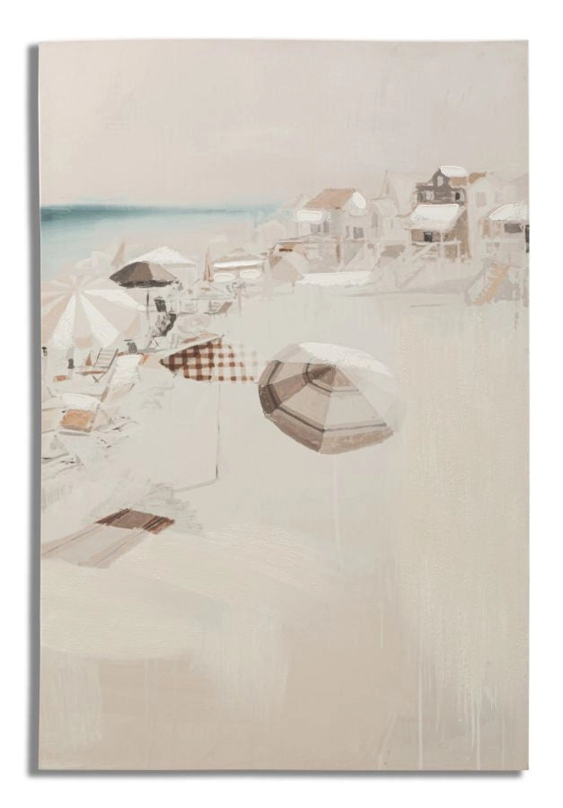 Stampa Dipinta Beach 2 80x3x120 cm in Legno e Tessuto