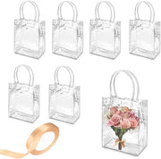 Set di regali in PVC trasparente, riutilizzabile, impermeabile, 6 pezzi, maniglie, dimensioni 25 x 20 x 7 cm, realizzato con PVC di alta qualità.