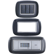 Trade Shop - Placca Oval 3 4 6 Moduli Colore Nero Compatibile Con Bticino Axolute -