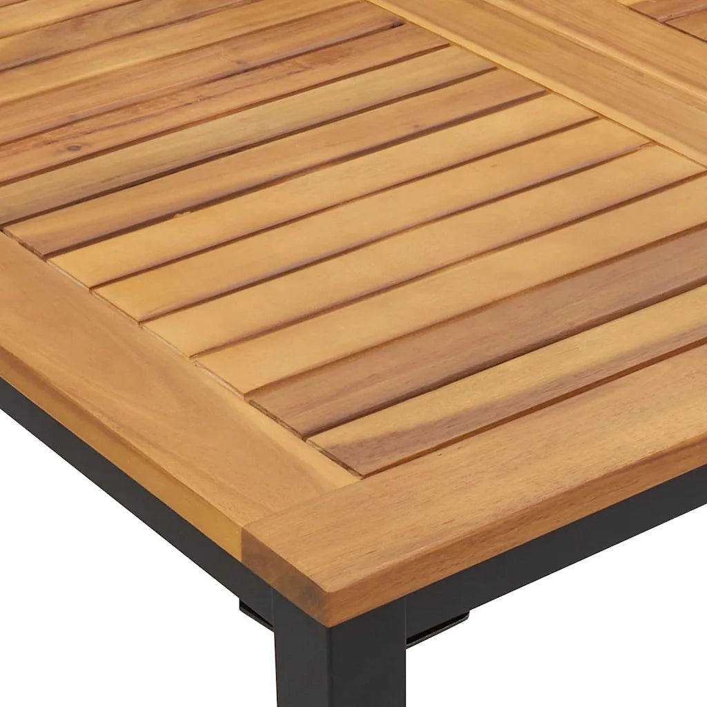 Tavolo da Esterno Naturale e Nero 150 x 90 x 75 cm 4010611