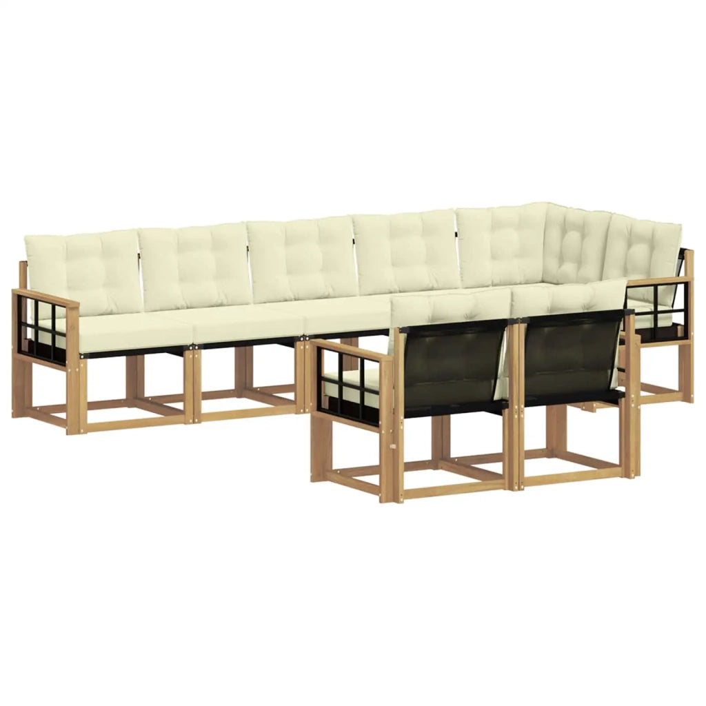 Set di divani da esterno 8 pz Bianco e Crema 3389600