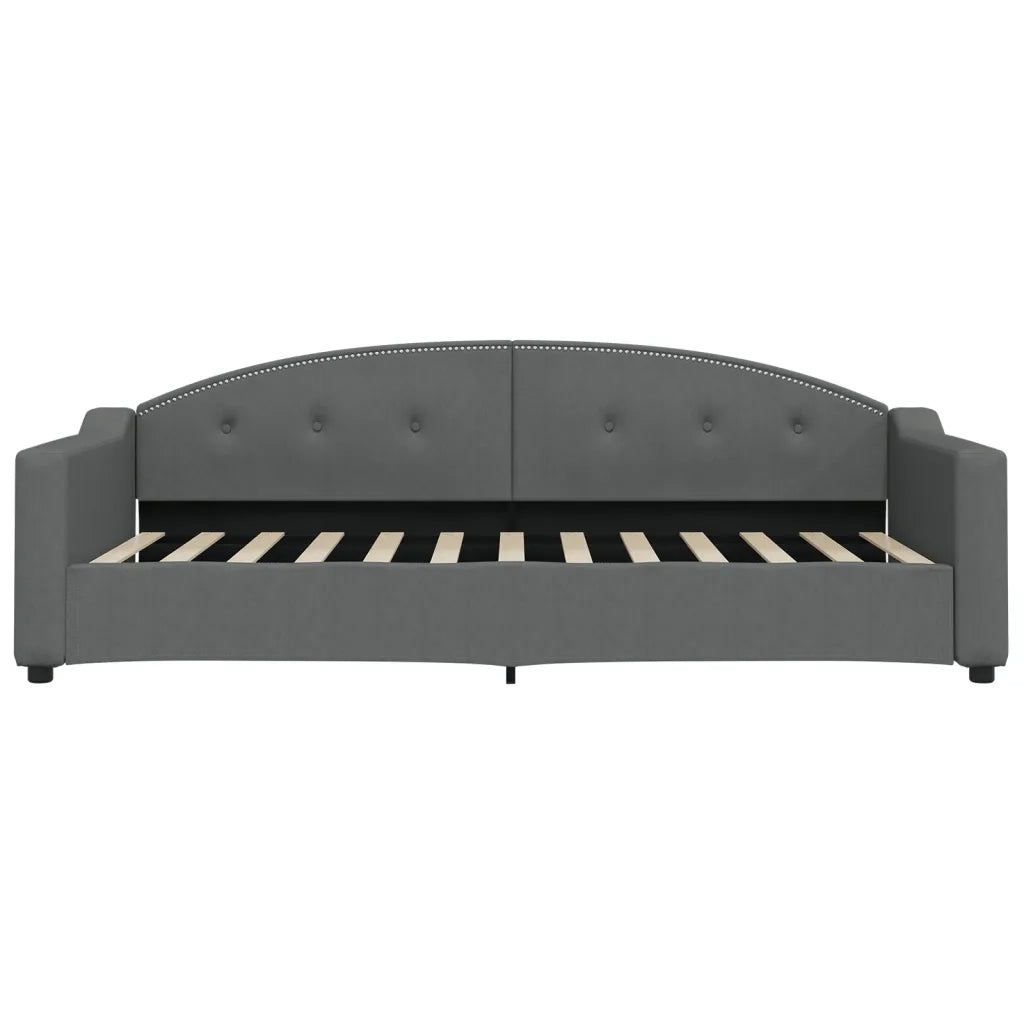 Divano Letto con Materasso Grigio Scuro 90x200 cm in Tessuto 3197513