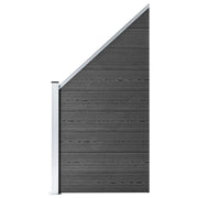 Set Pannelli di Recinzione in WPC 1830x(105-186) cm Nero 3070446