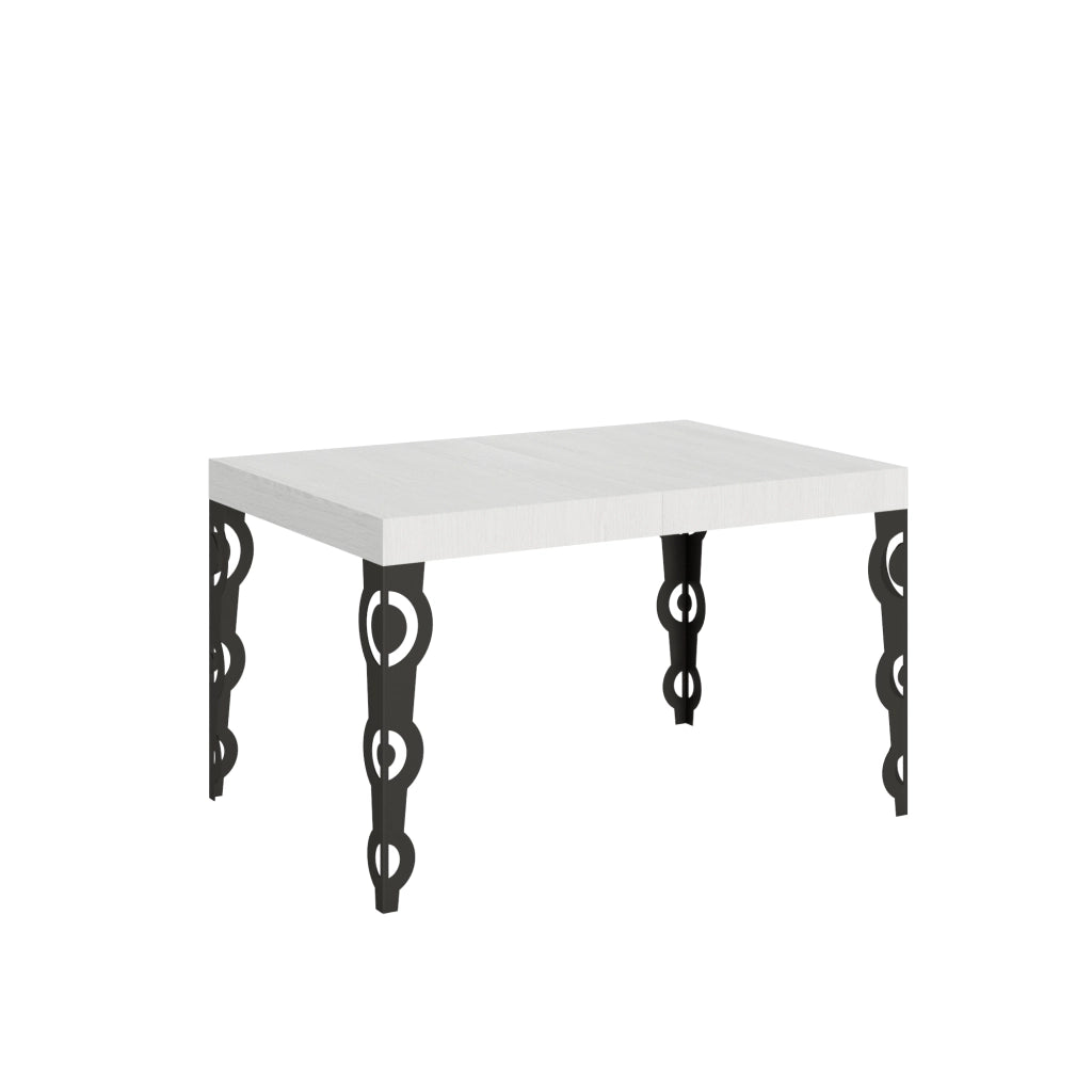Tavolo allungabile 90x140/244 cm Karayan Bianco Frassino telaio Antracite