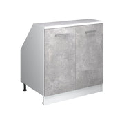 Mobile sottotetto Rion Calcestruzzo/Bianco 80 x 83.8 cm con 2 porte, carcassa 60 cm profondità Vicco