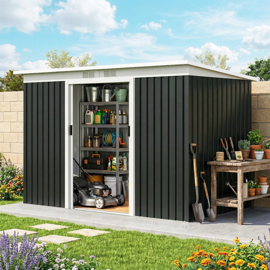 Casetta da Giardino ¨C zephmum ¨C Grigio Scuro 280x130x172 cm