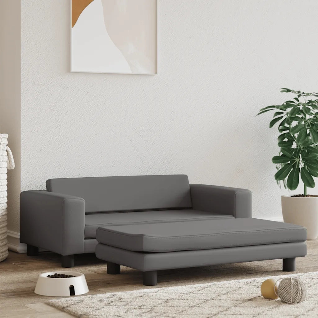 Lettino per Cani con Estensione Grigio 100x50x30 cm Similpelle CFW8293968