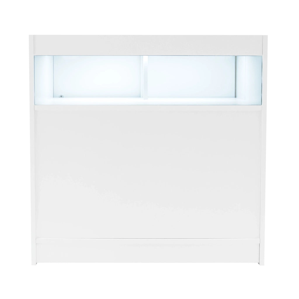 Set Banconi Negozio Bianco Luna LED B900 CM60 TB60 con Serrature e Vetrina