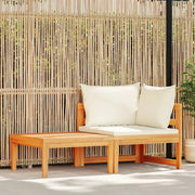 Salotto da Giardino-Set Divani Giardino 2 pz Cuscini Bianco Crema in Legno d'Acacia 713799