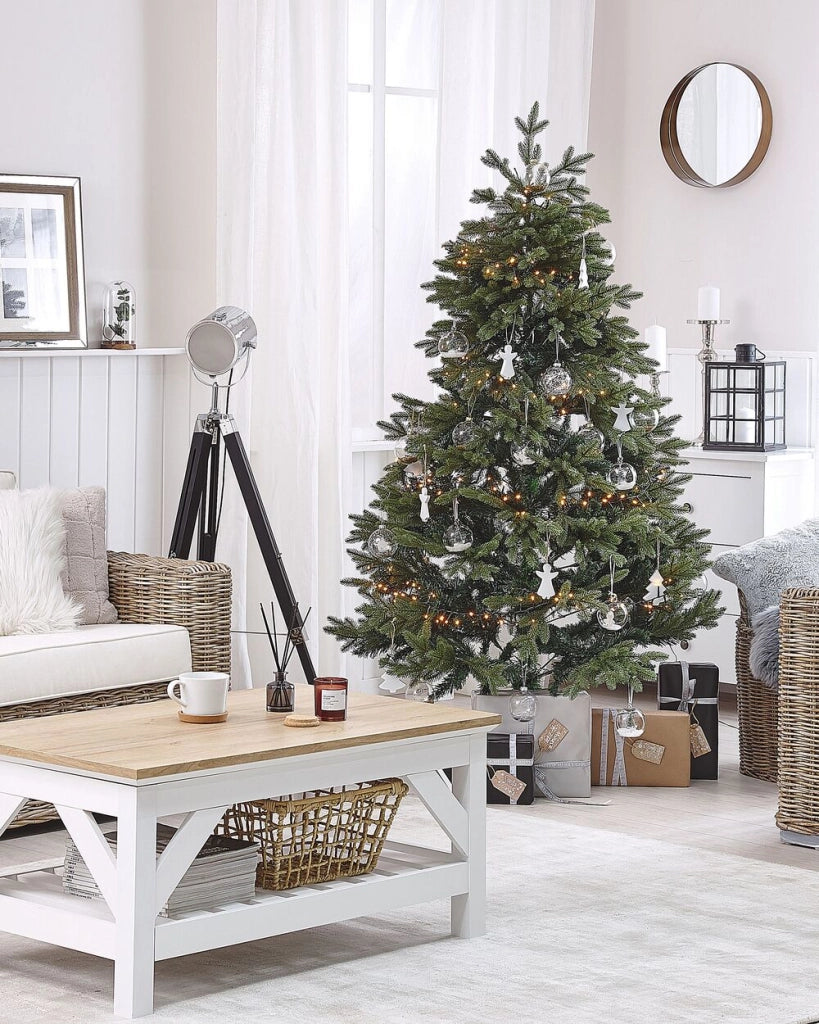Albero di Natale Artificiale Verde Tradizionale Base Metallo PVC 180 cm