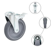 vidaXL Ruote Girevoli con Foro per Bulloni 4 pz 125 mm