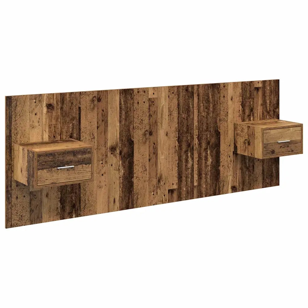 Testata con Comodino 3 pcs Legno vecchio Legno multistrato 3415637
