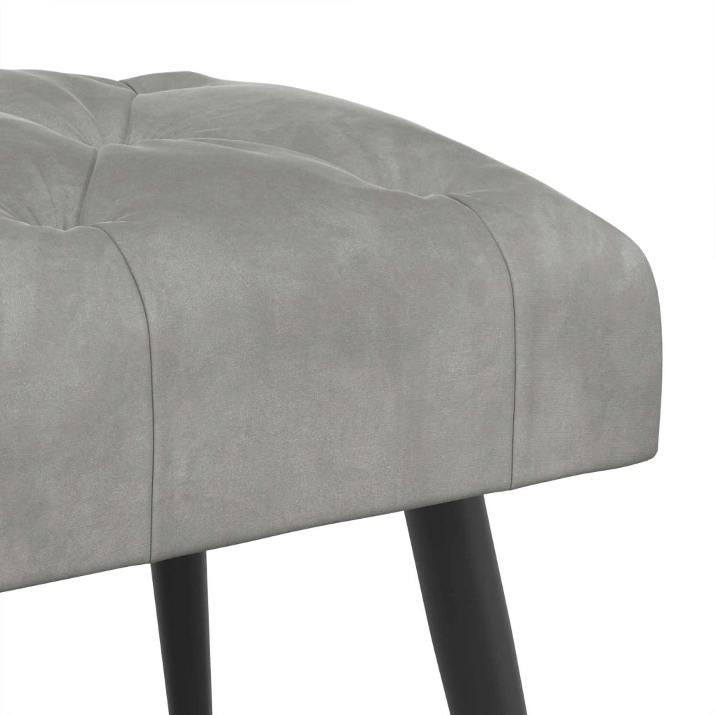 Panchina con bottoni imbottiti Grigio Chiaro 110 x 40 x 46 cm 42038571