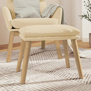 Poggiapiedi Bianco Crema 45x29,5x35 cm in Velluto